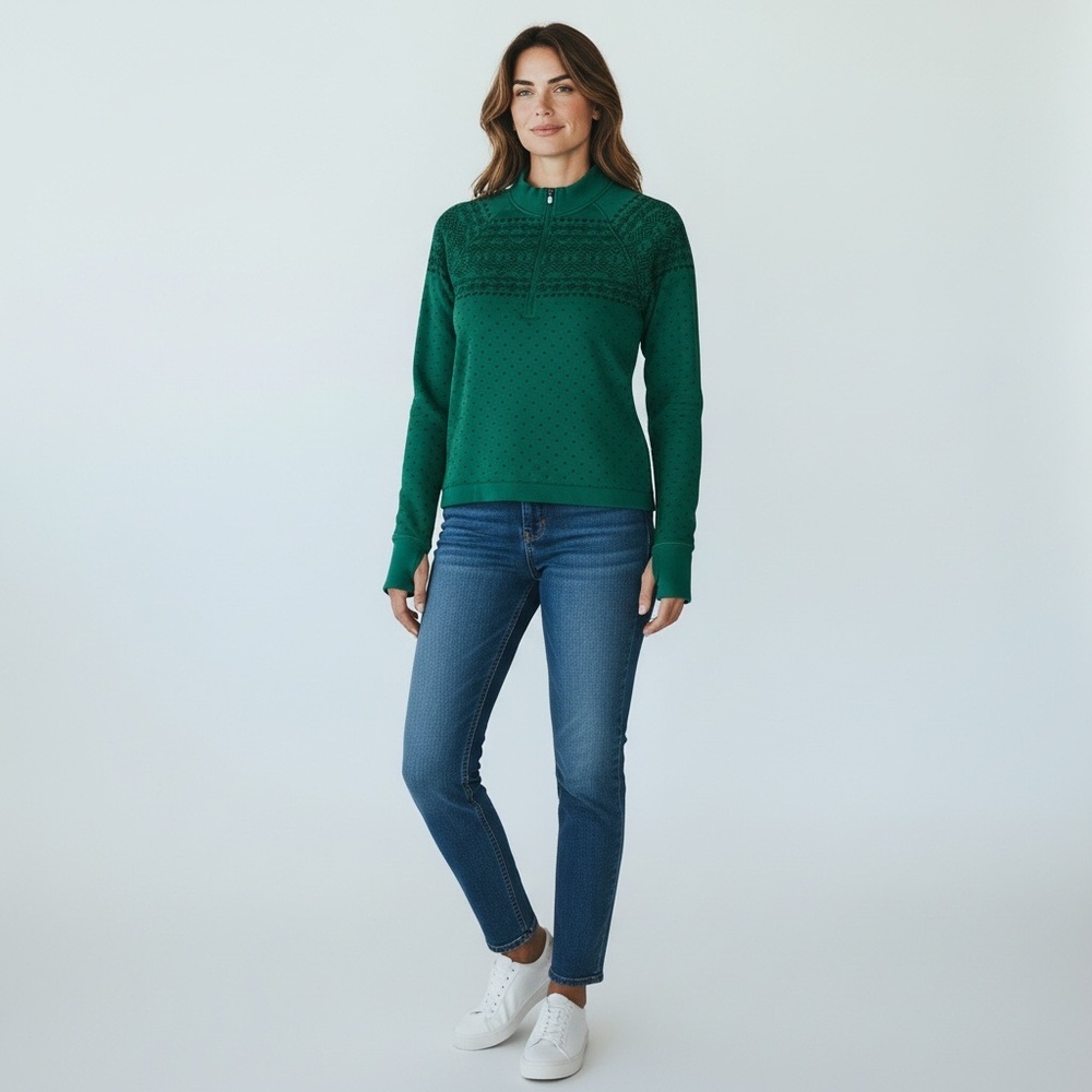 DSG Top Womens Large Green Momentum Seamless Cropped Moisture Wicking Activewear
